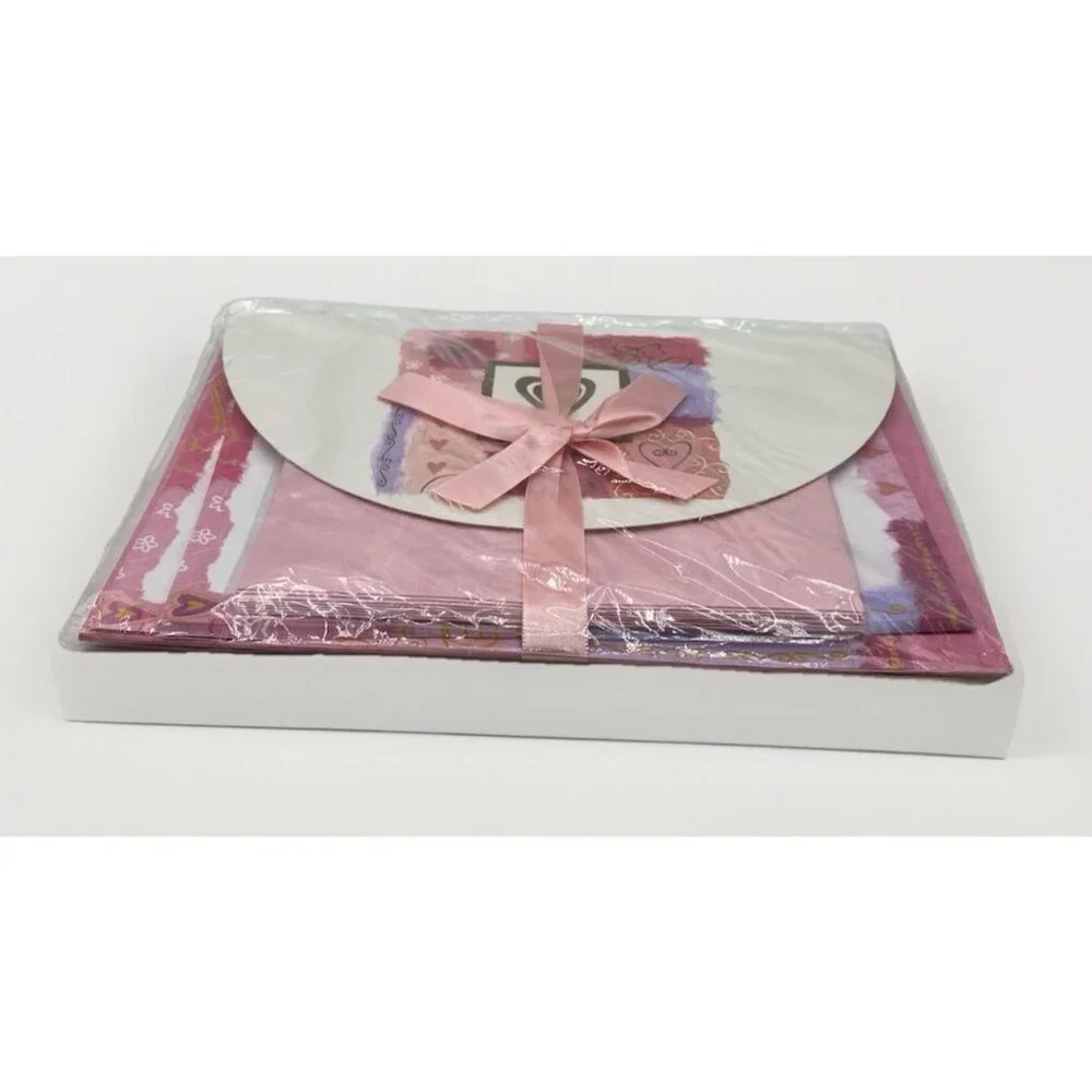 Winking Moon Press Stationery Portfolio Set 20 Sheets 10 Envelopes Pink Desk New